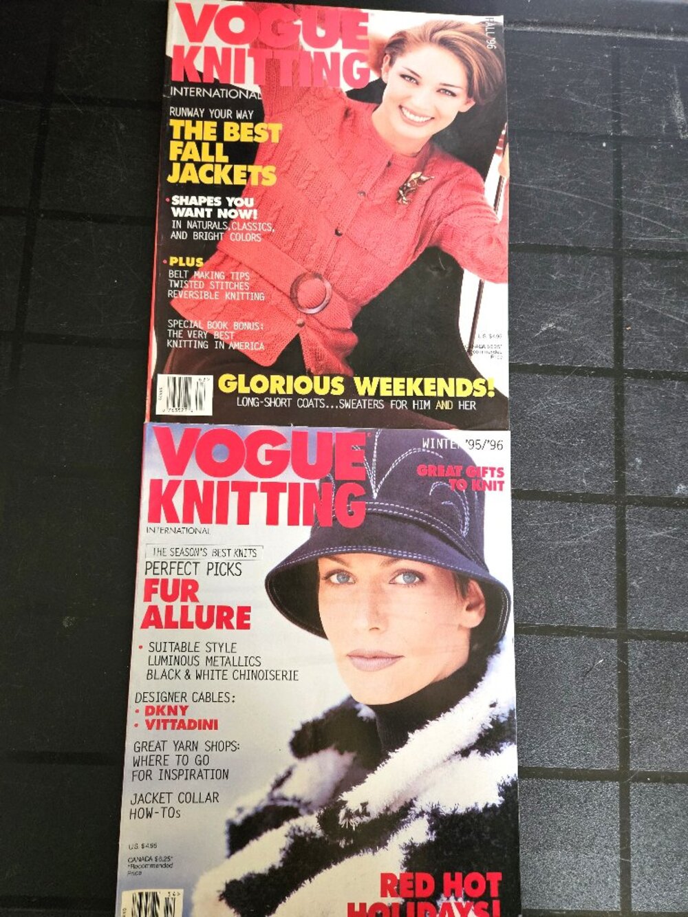 Bundle of 2 Vintage 1995 to 96 Vogue Knitting Magazines